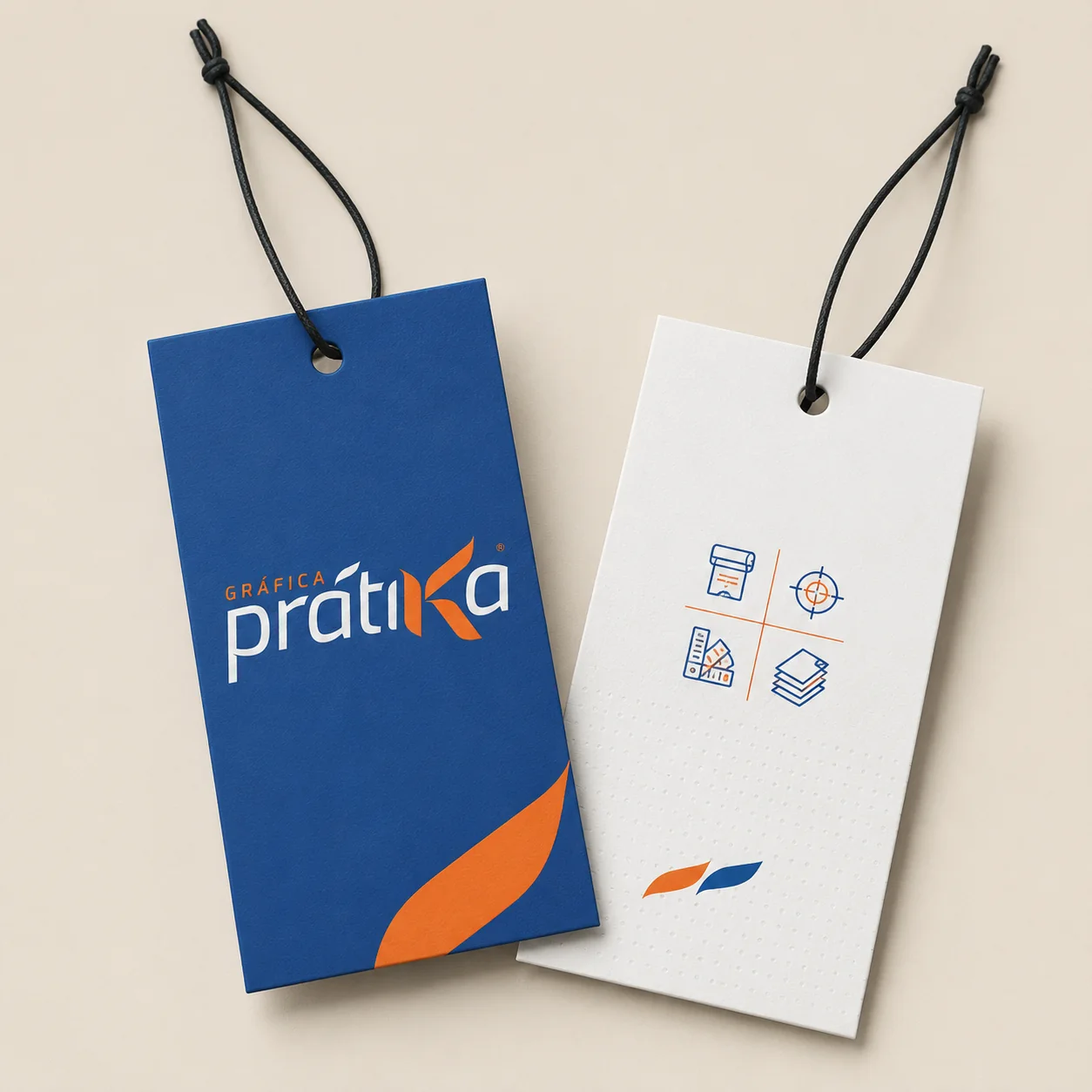 Etiquetas e tags personalizadas da Gráfica Prátika